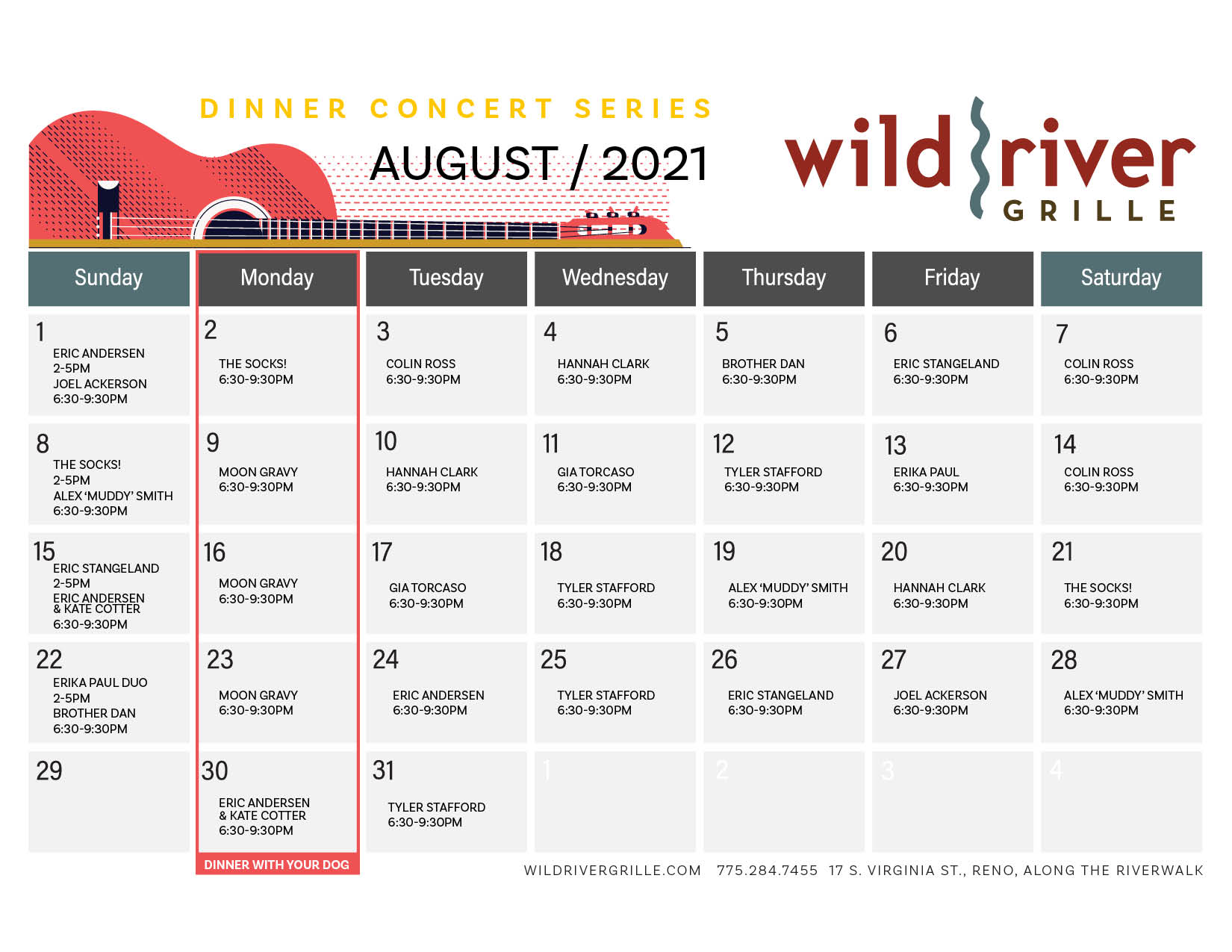 August Music Calendar