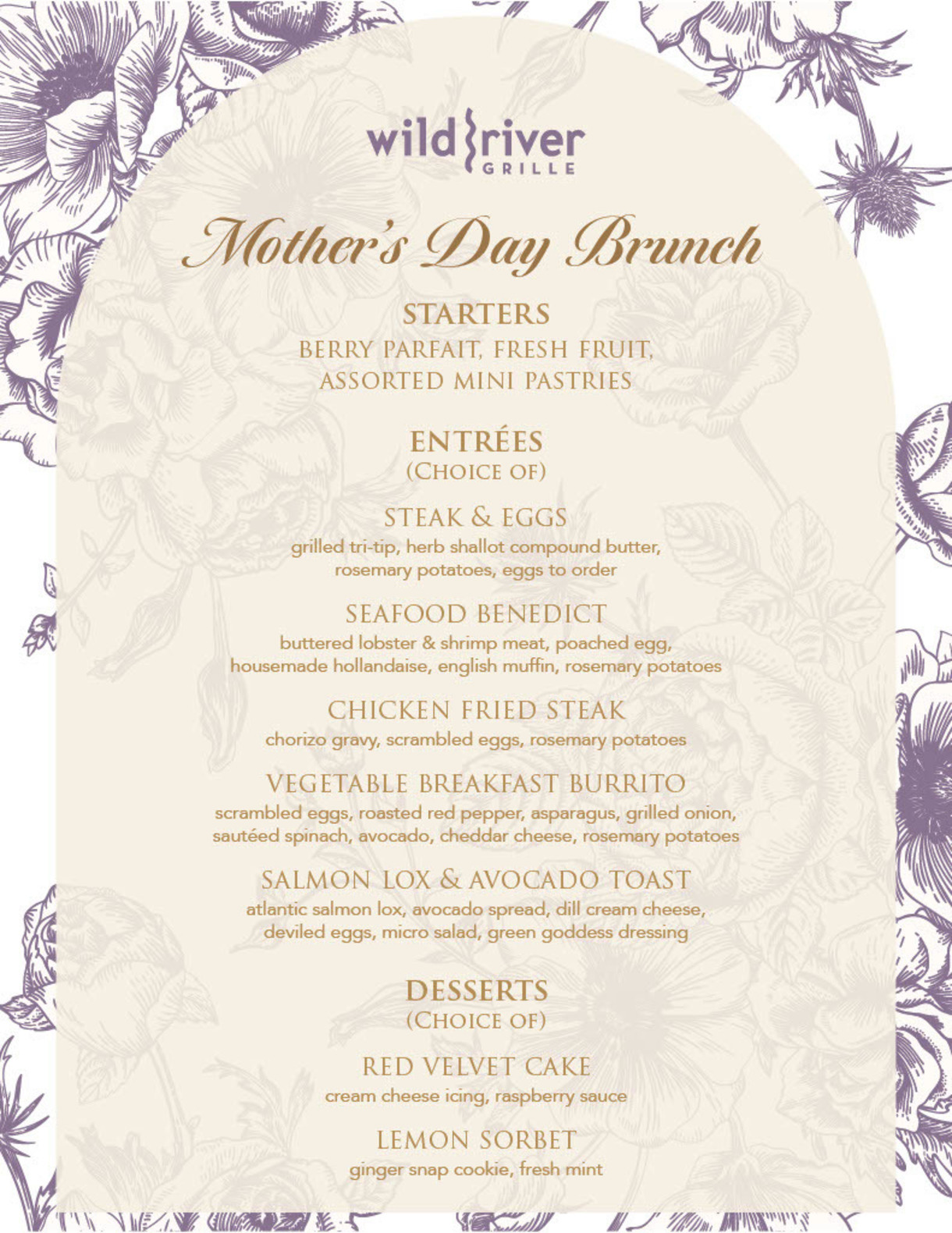 Mother's Day Brunch Menu